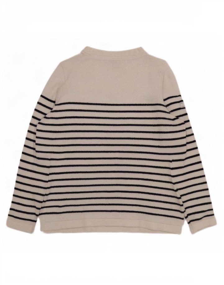 Joules Maglione da donna con scollo a barca Maglione UK 14 Poliestere a righe grandi bianche