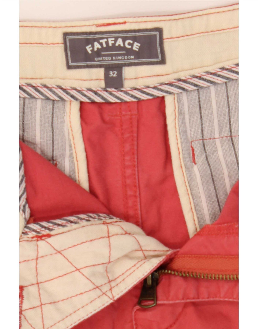 Pantaloncini chino da uomo Fat Face W32 cotone rosso medio