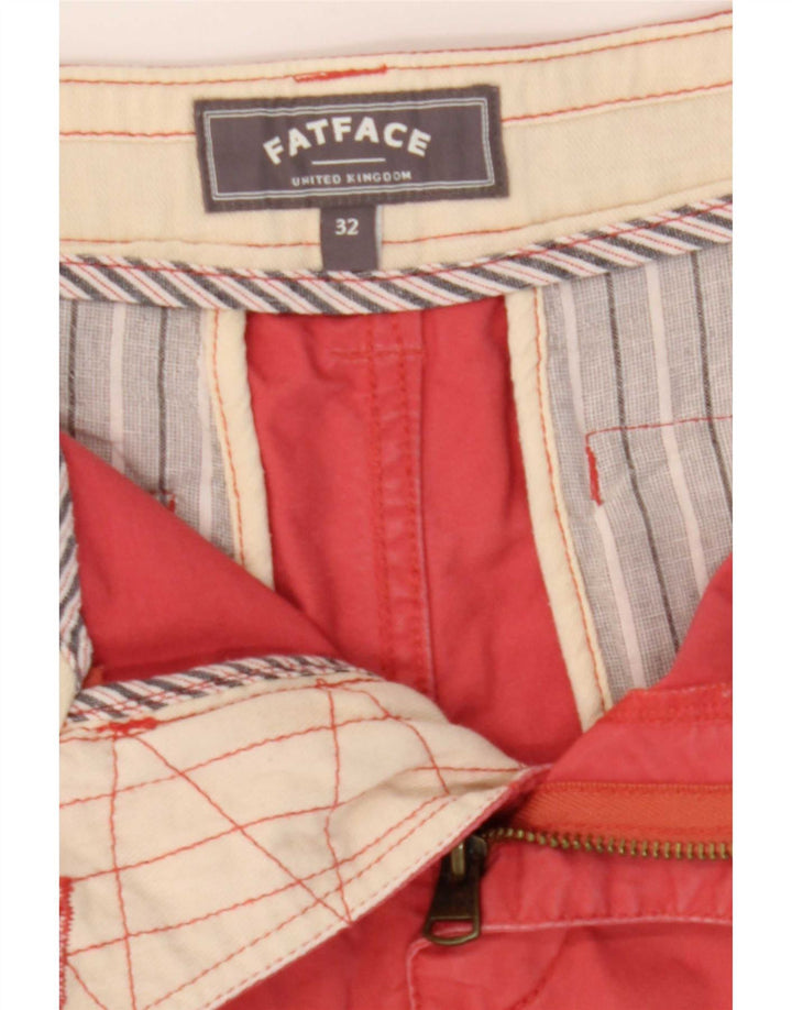 Pantaloncini chino da uomo Fat Face W32 cotone rosso medio