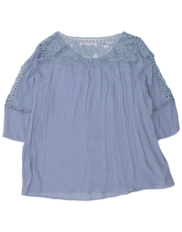 Marks & Spencer Camicetta con maniche a 3/4 Autograph da donna UK 26 5XL Blu