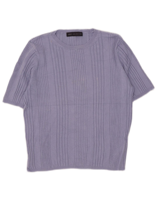Maglione maglione girocollo a maniche corte da donna Marks & Spencer UK 14 Medium B