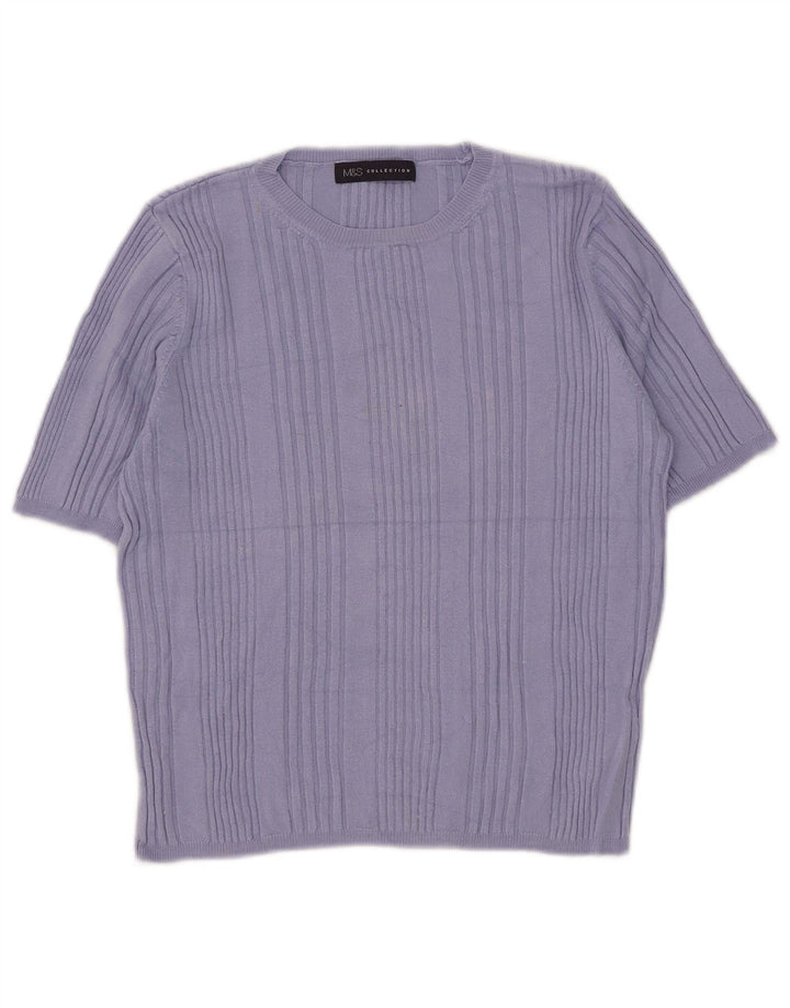 Maglione maglione girocollo a maniche corte da donna Marks & Spencer UK 14 Medium B