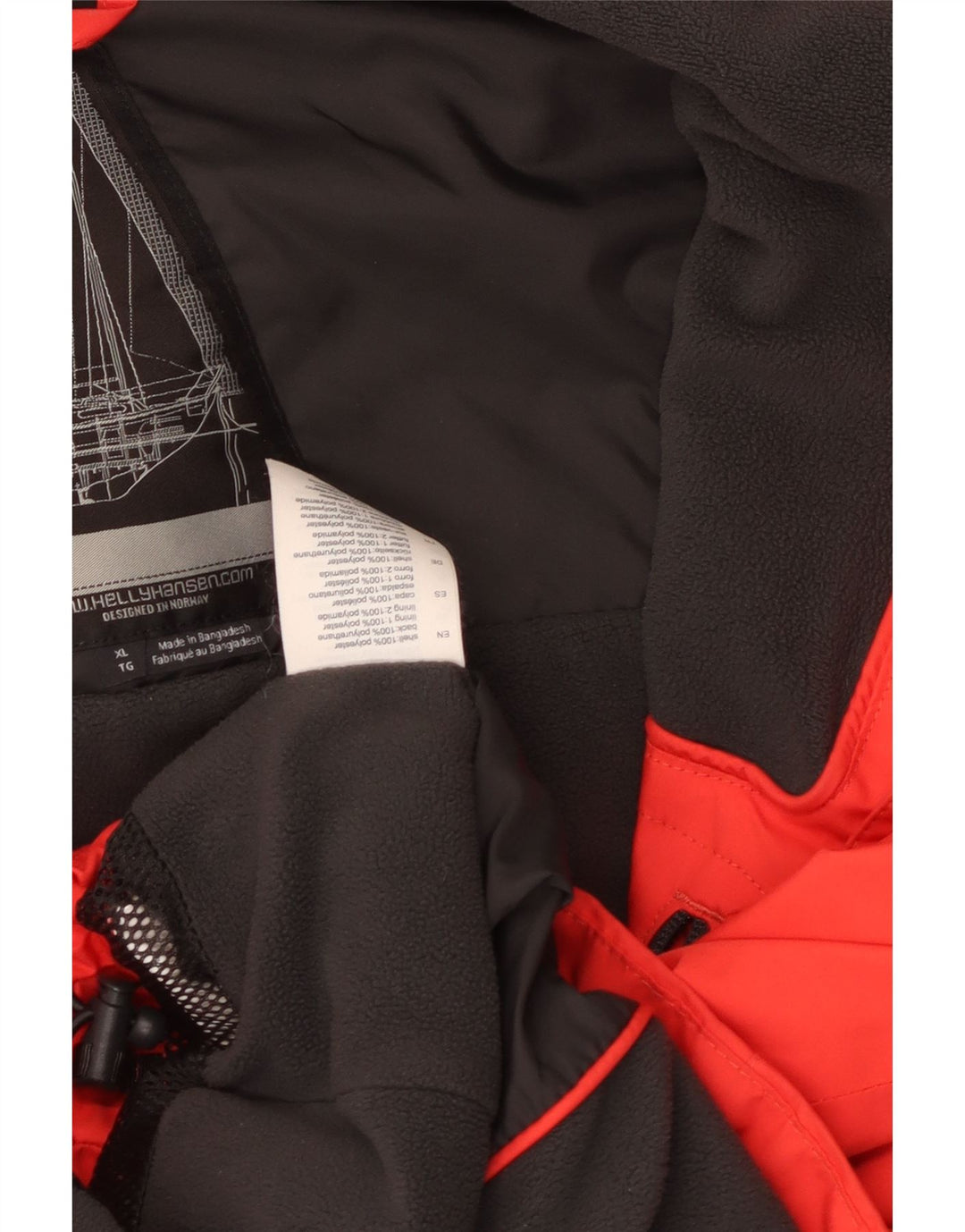 Giacca a vento grafica da ragazzo Helly Hansen 13-14 anni XL poliestere rosso