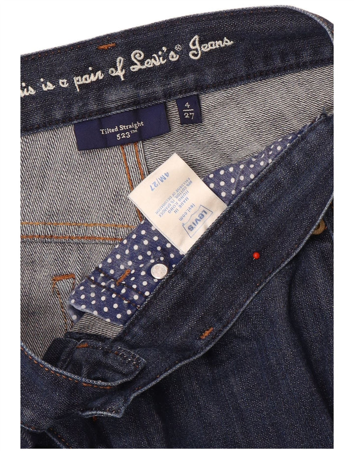Jeans dritti inclinati da donna Levi's US 4 Small W27 L30 cotone blu