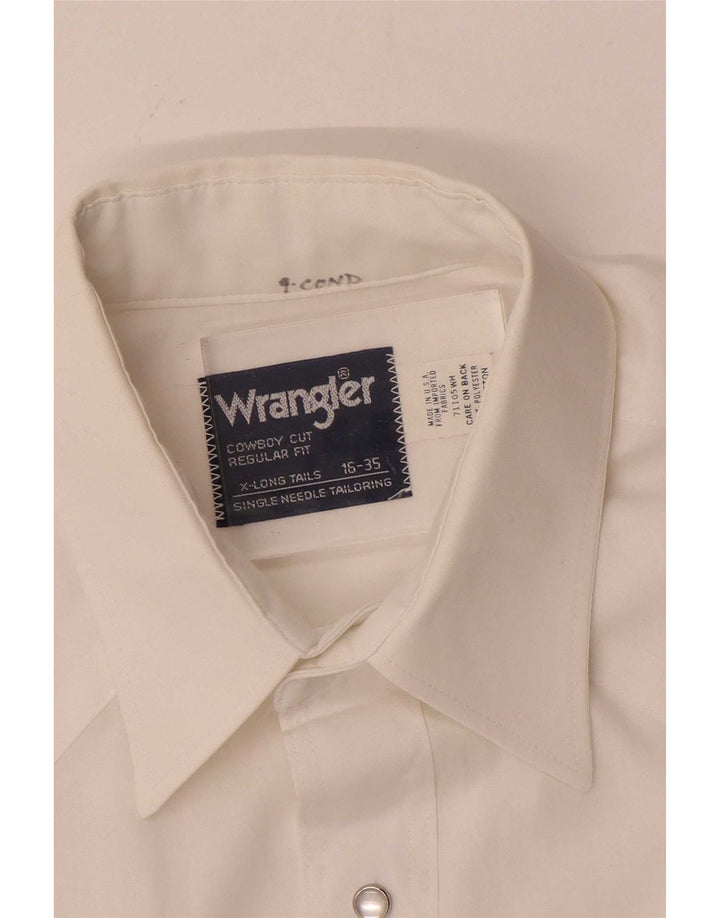 Camicia alta da uomo Wrangler taglia 16 grande poliestere bianco
