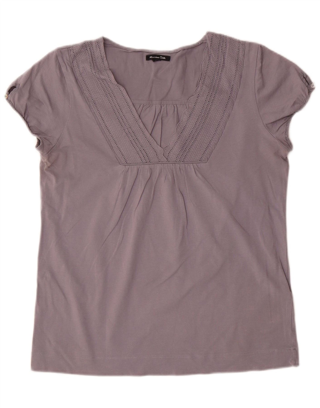 MASSIMO DUTTI Camicetta da donna Top UK 14 Grande cotone grigio