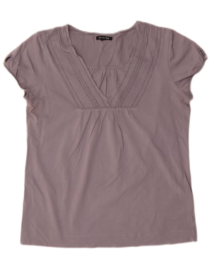 MASSIMO DUTTI Camicetta da donna Top UK 14 Grande cotone grigio