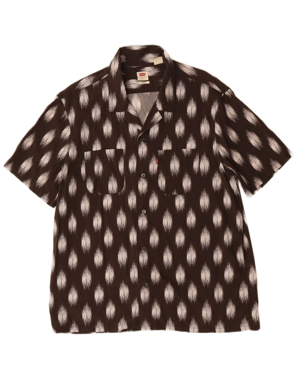 Levi's Camicia a maniche corte vestibilità comoda da uomo Large Marrone Ikat