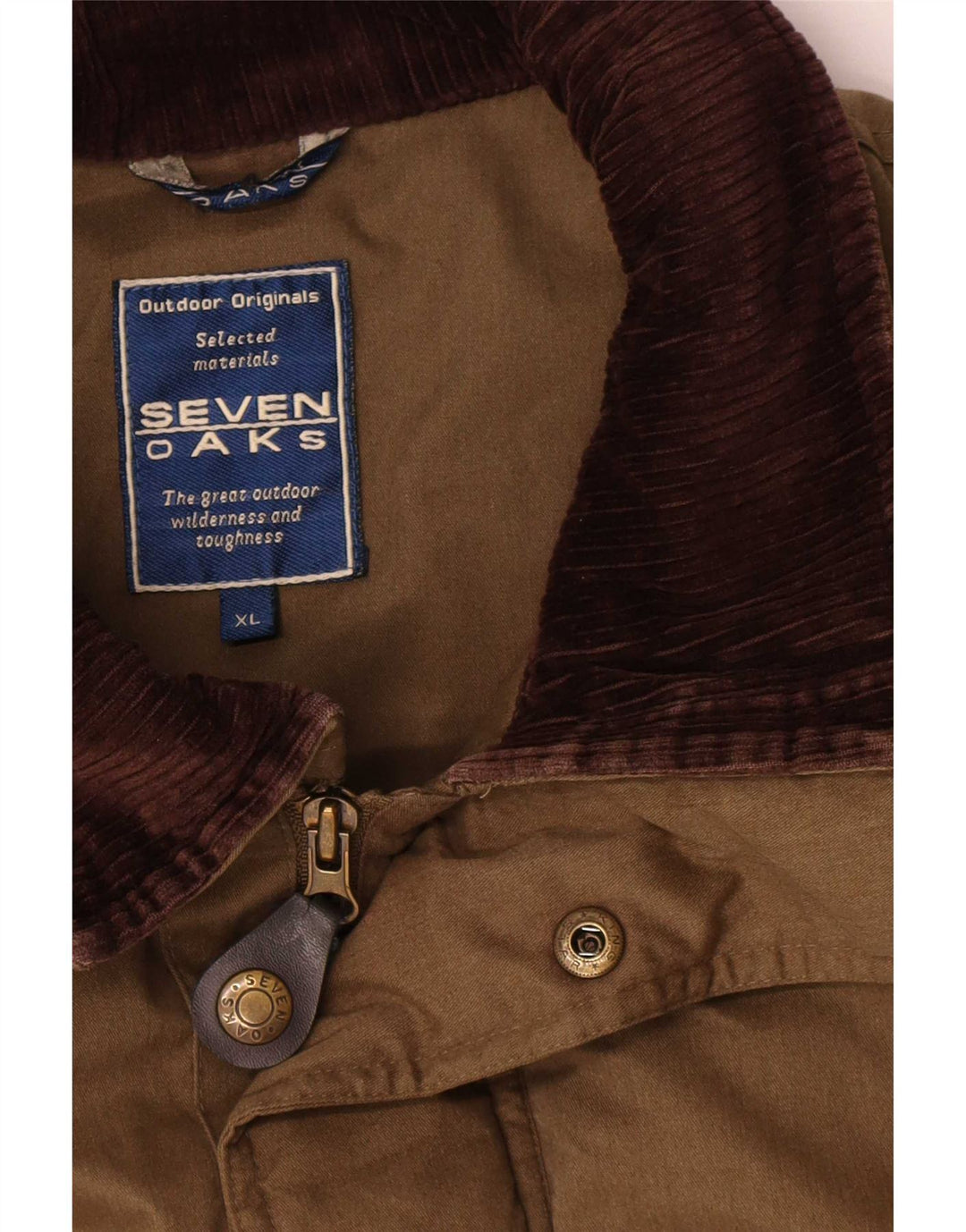 Cappotto giacca a vento da uomo Seven Oaks UK 42 XL Poliestere kaki