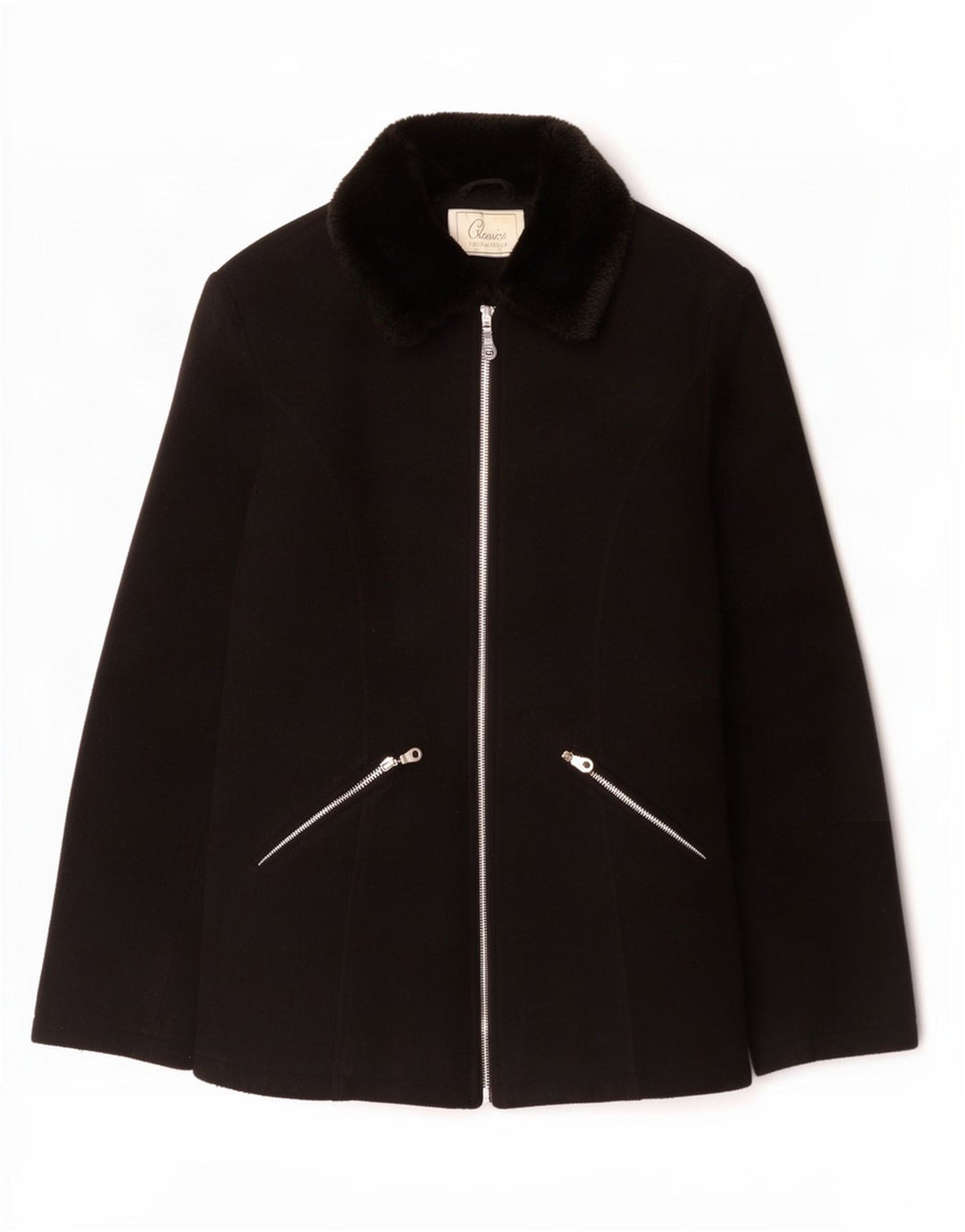 Soprabito da donna con zip intera St. Bernard UK 10 piccolo in lana nera
