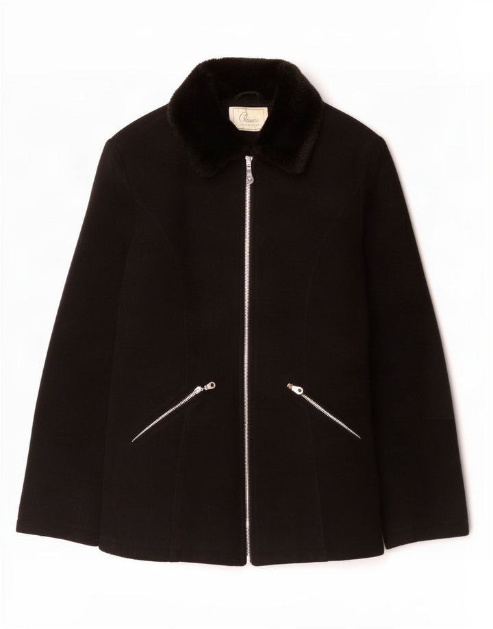 Soprabito da donna con zip intera St. Bernard UK 10 piccolo in lana nera
