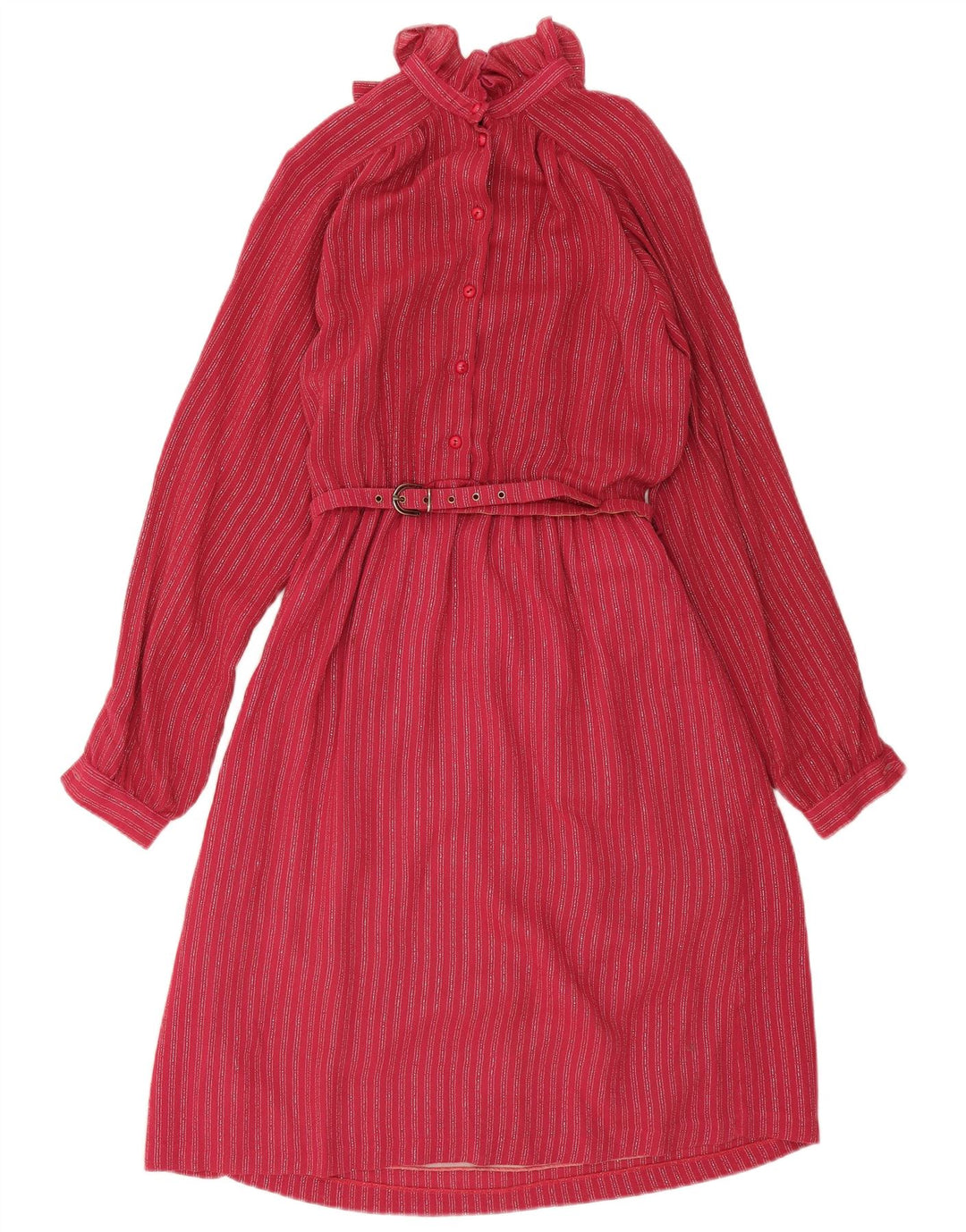 Abito lungo da donna a maniche lunghe VINTAGE IT 42 Gessato rosso medio