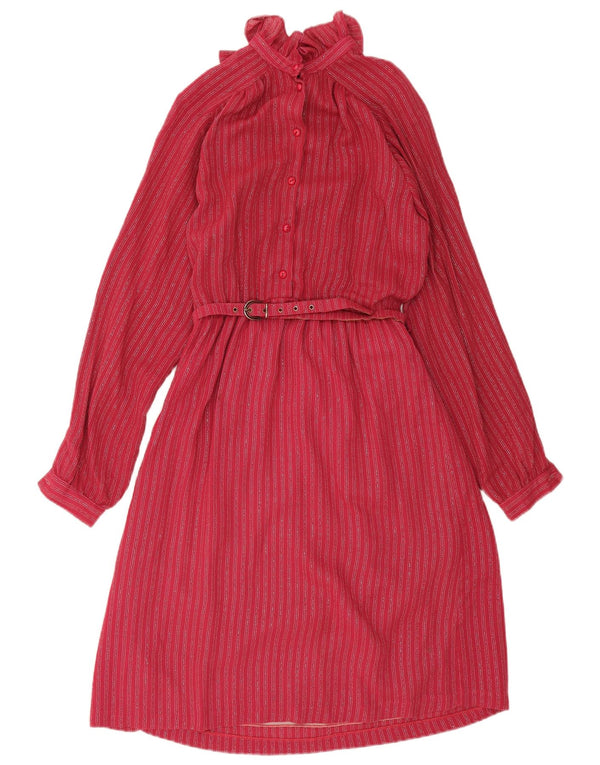 Abito lungo da donna a maniche lunghe VINTAGE IT 42 Gessato rosso medio