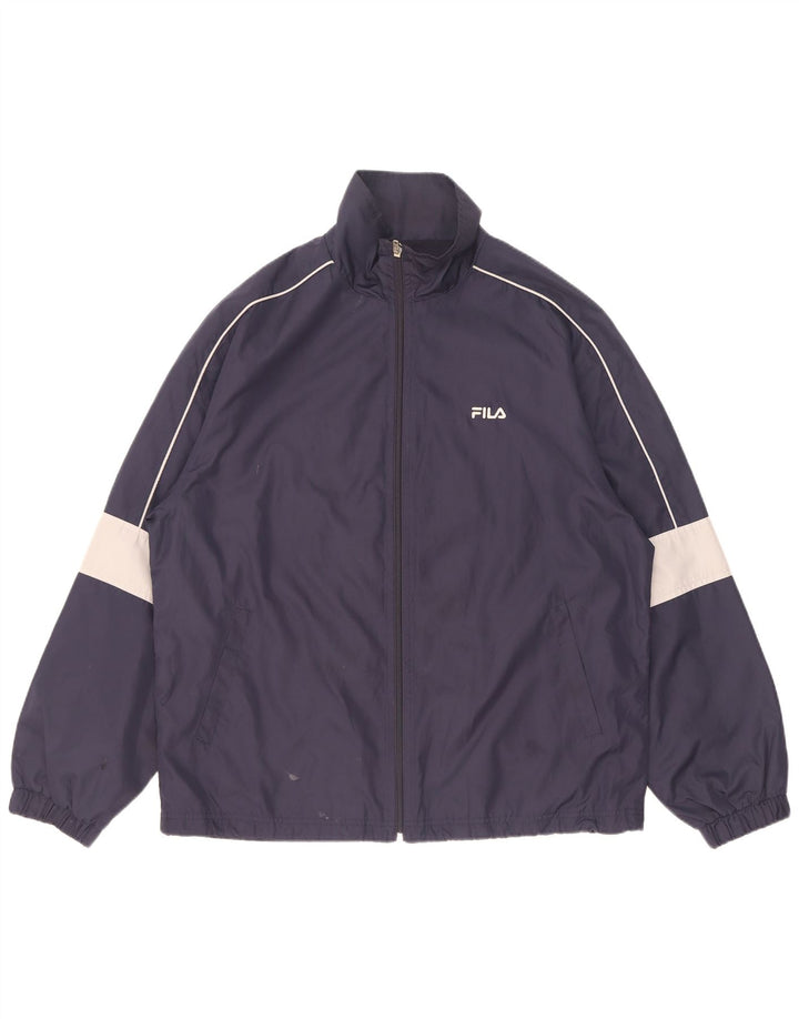 Giacca antipioggia da uomo Fila UK 38 poliestere color block blu navy medio