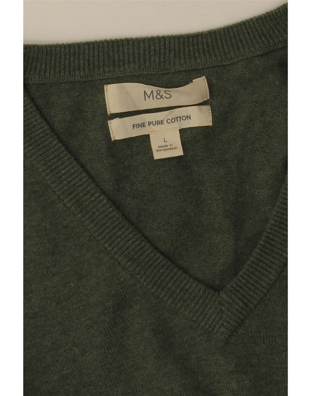 MARKS & SPENCER Maglione da uomo con scollo a V grande cotone verde