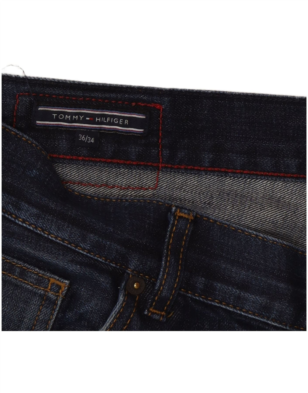 Jeans slim da uomo Tommy Hilfiger W36 L24 cotone blu navy