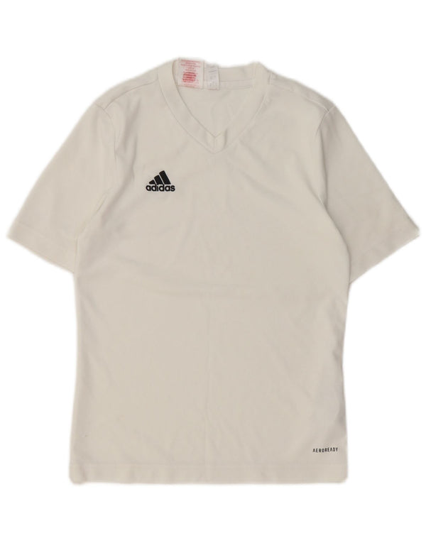Maglietta Adidas Aeroready da ragazzo, 11-12 anni, in poliestere bianco