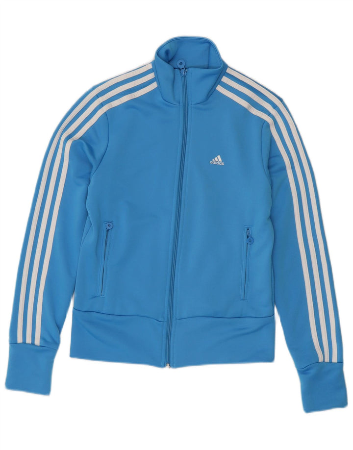 Giacca da tuta da donna ADIDAS UK 10 piccola blu poliestere
