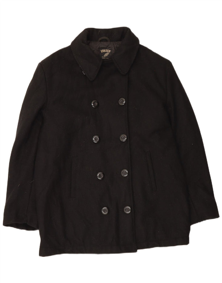 Cappotto da marinaio oversize da donna Brogden UK 16 grande nero