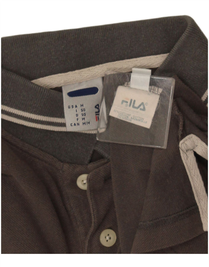 Polo da uomo Fila in cotone grigio medio