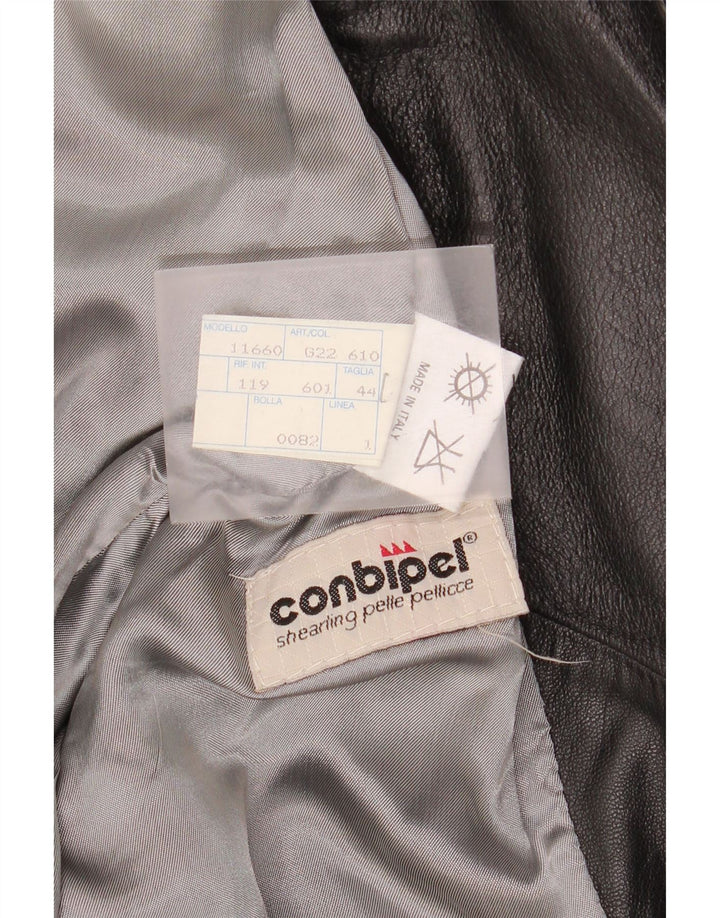 Giacca Biker in Pelle Donna Conbipel IT 44 Media Pelle Nera