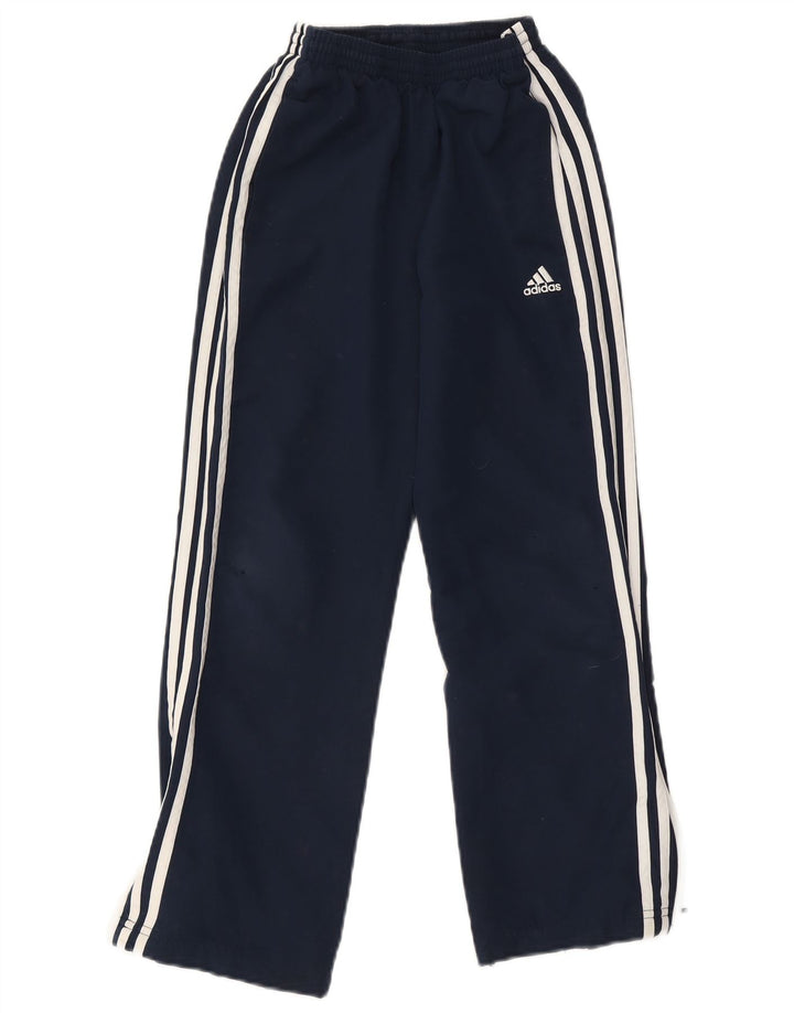 Pantaloni della tuta da ragazzo Adidas 9-10 anni in poliestere blu navy