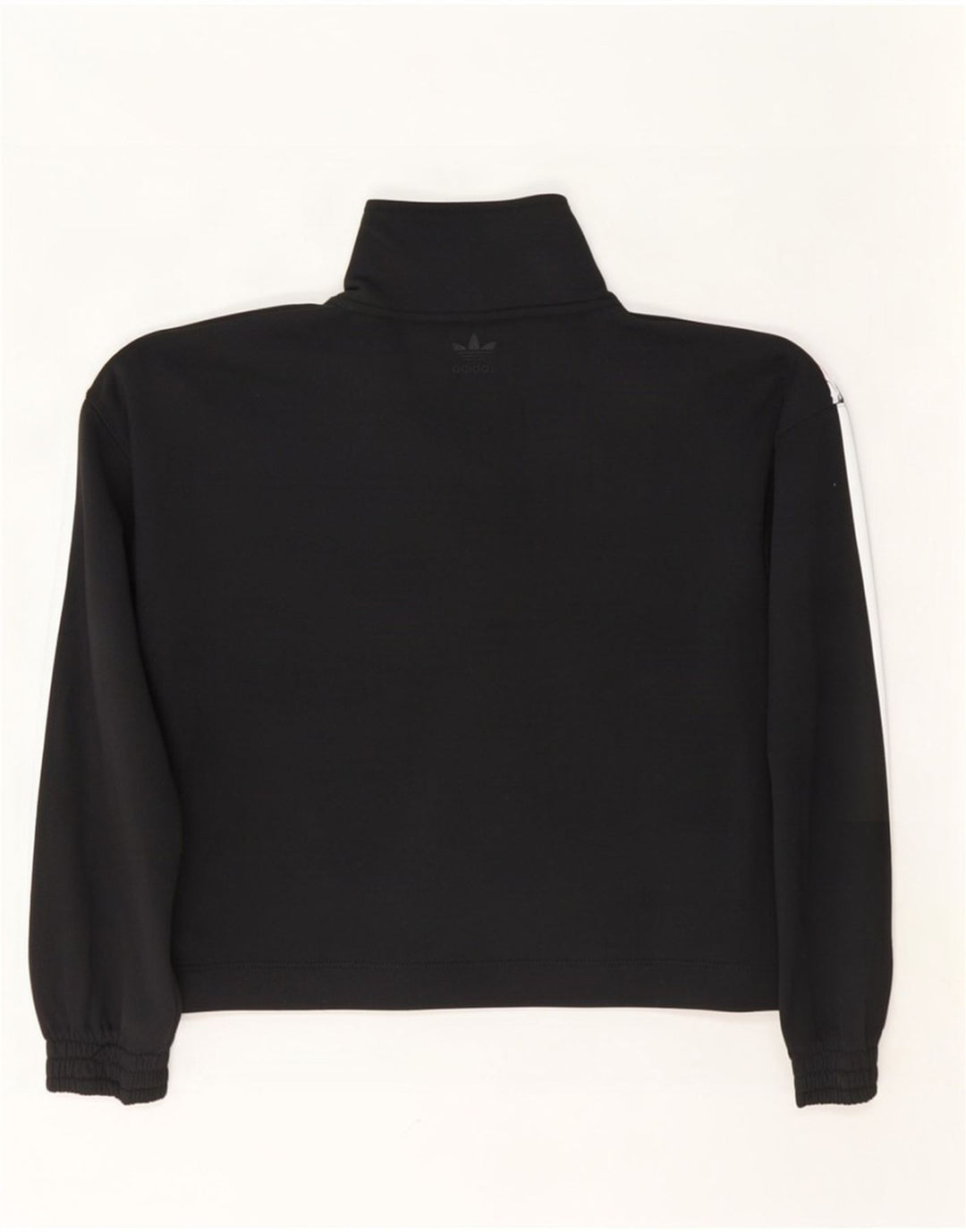 Felpa Adidas da donna oversize con collo corto e bottoni, maglione UK 8, piccola, nera