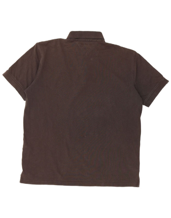 Polo da uomo vestibilità regolare Tommy Hilfiger XL in cotone nero