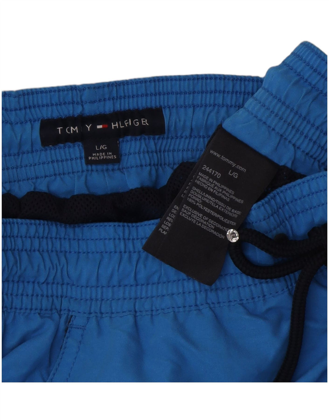 Pantaloncini da bagno da uomo Tommy Hilfiger grandi blu in poliestere