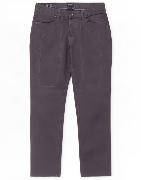 Jeckerson Mens Straight Casual Trousers W32 L29 Grey Cotton