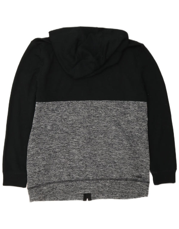 Felpa con cappuccio e zip Hurley da uomo, grande, in poliestere color block nero