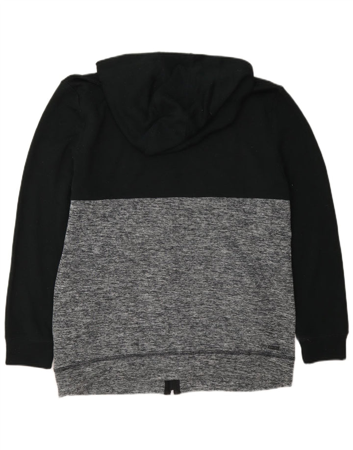 Felpa con cappuccio e zip Hurley da uomo, grande, in poliestere color block nero