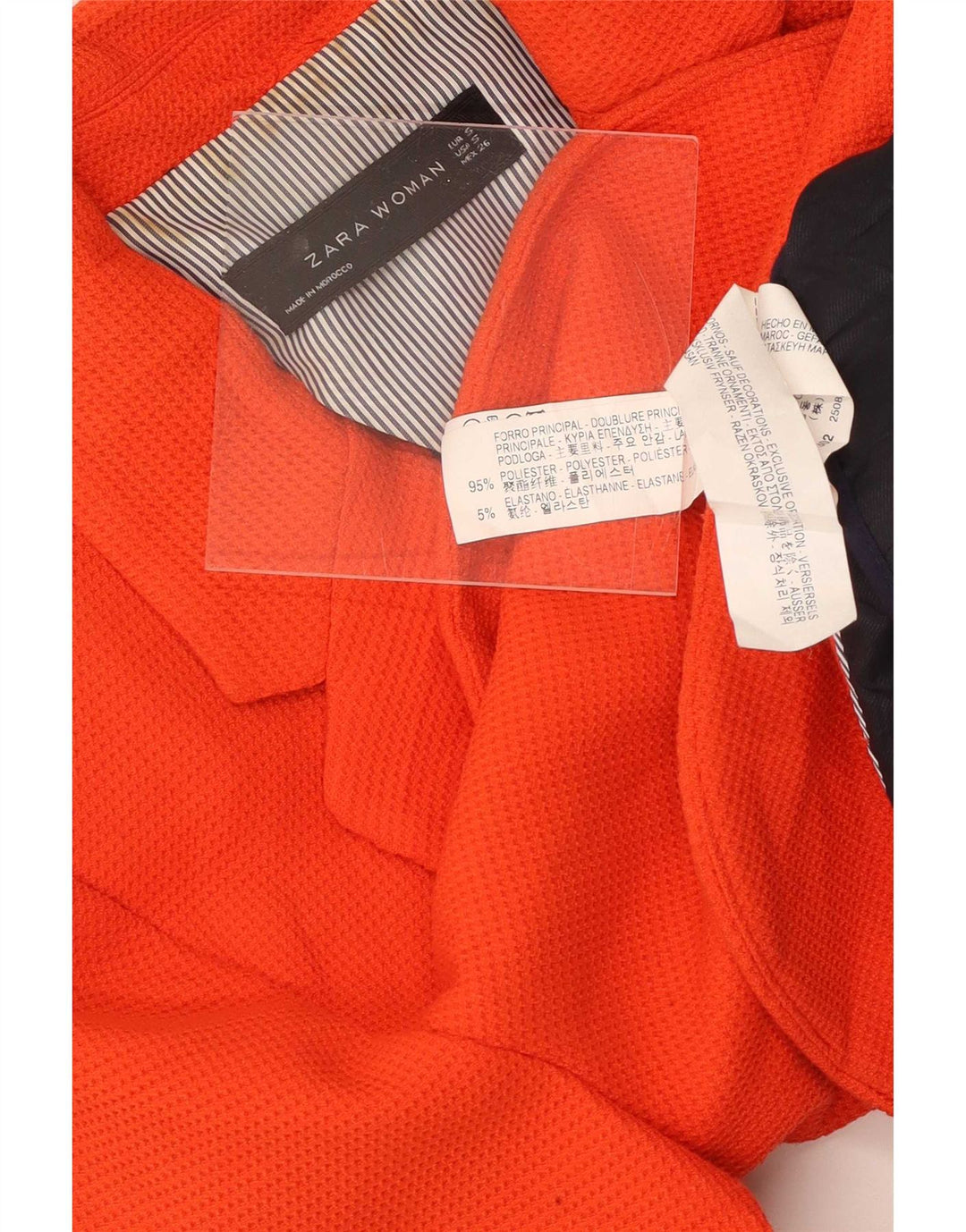 Giacca blazer a 1 bottone da donna Zara UK 10 piccola arancione poliestere