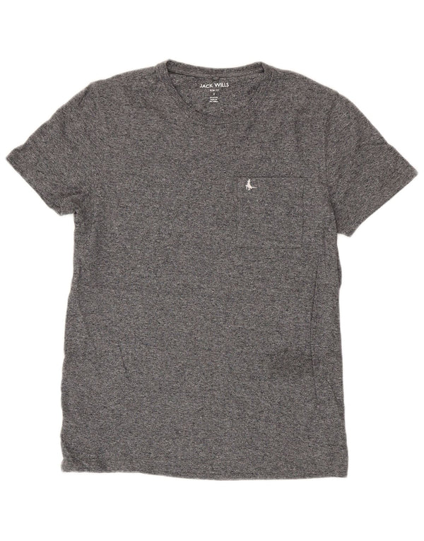 T-shirt da uomo slim fit Jack Wills Top in cotone chiazzato grigio piccolo