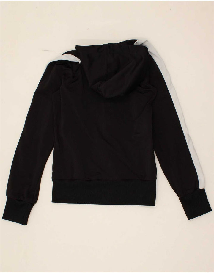PUMA Womens Graphic Zip Hoodie Sweater UK 12 Medium Black Polyester Vintage Puma and Second-Hand Puma from Messina Hembry 