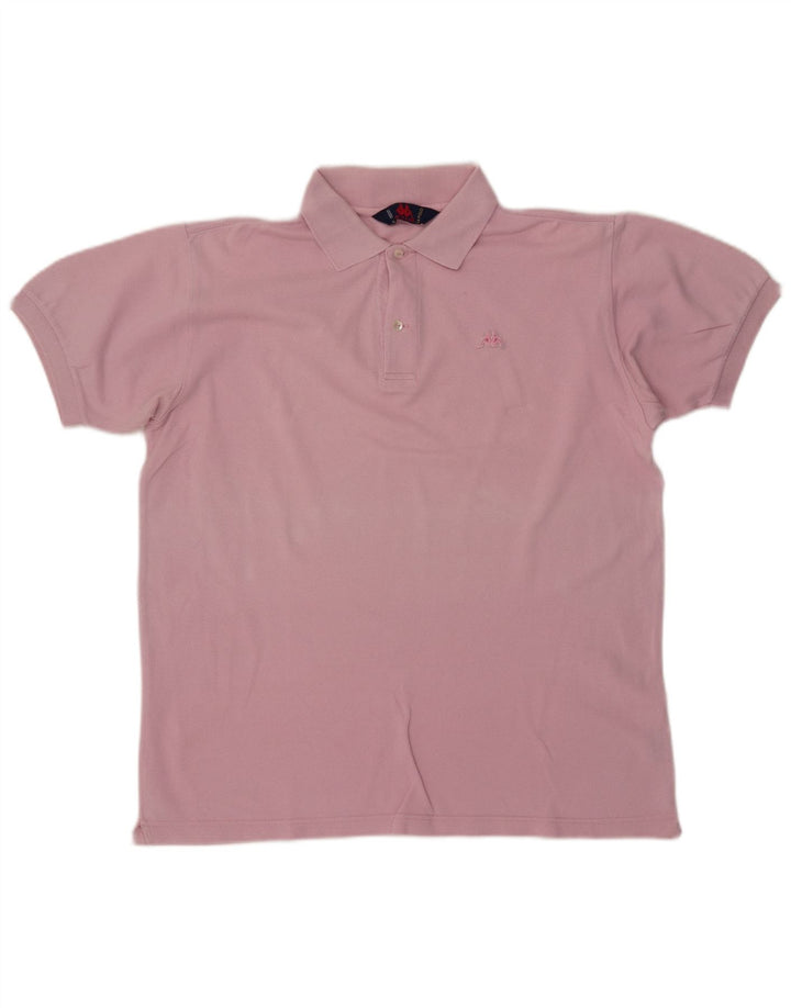 Polo da uomo KAPPA in cotone rosa medio