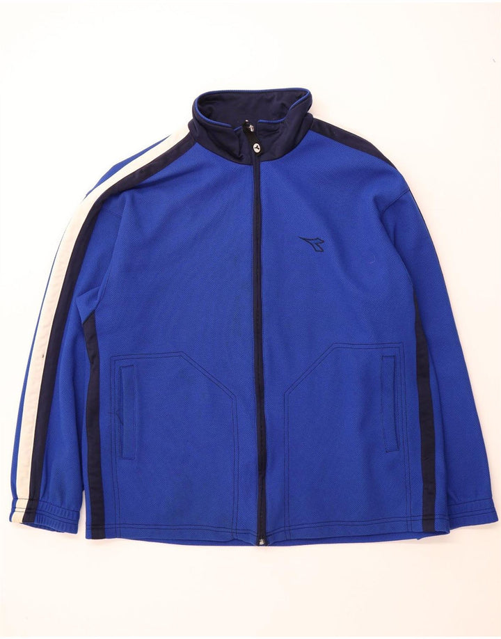 DIADORA Mens Tracksuit Top Jacket IT 50 Medium Blue Colourblock Polyester Vintage Diadora and Second-Hand Diadora from Messina Hembry 