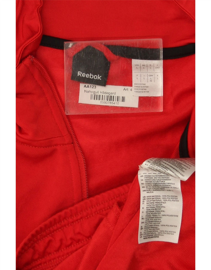 Giacca da ginnastica da uomo Reebok grande rossa in poliestere color block