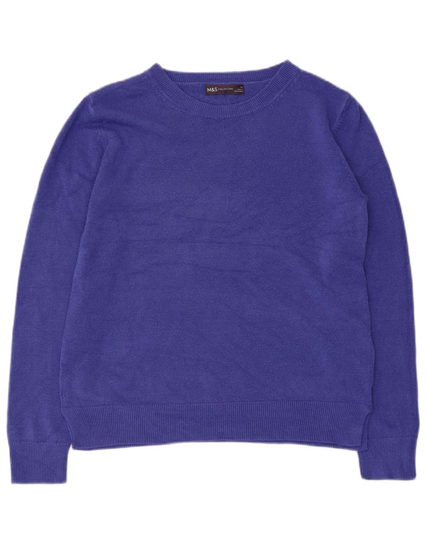Maglione maglione con scollo a barca da donna Marks & Spencer UK 12 Acrilico viola medio