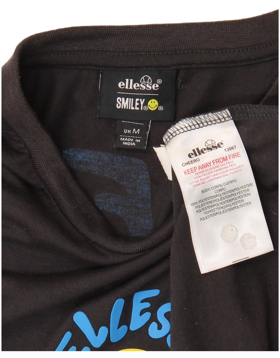 T-shirt grafica da uomo Ellesse Top in poliestere nero medio