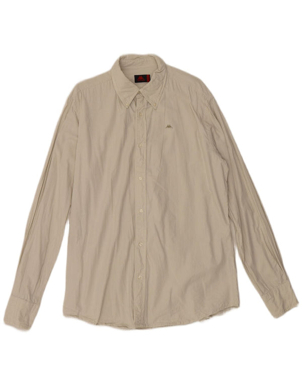 Camicia Uomo Kappa 2XL Cotone Gessato Beige