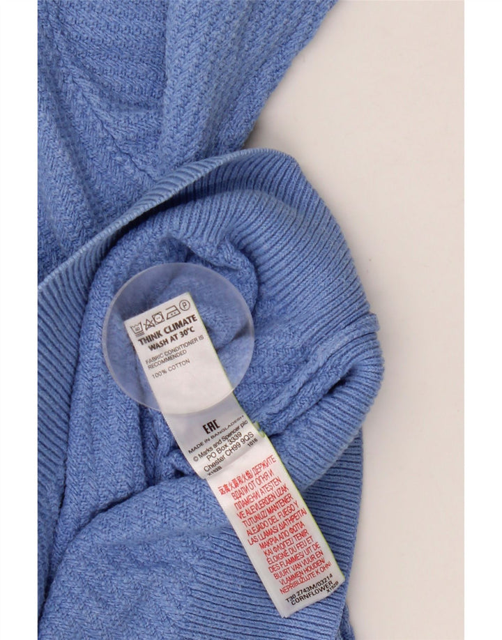Maglione maglione con scollo a barca da uomo Marks & Spencer XL in cotone blu