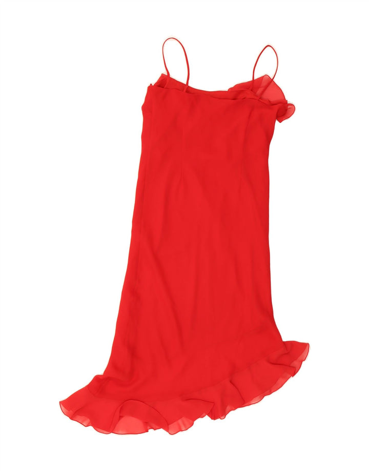 YESSICA Womens Sleeveless Asymmetrical Dress UK 12 Medium Red Vintage Yessica and Second-Hand Yessica from Messina Hembry 