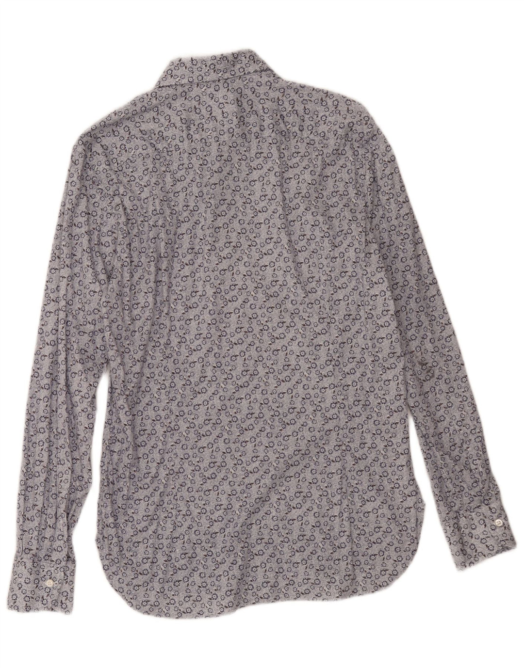 Camicia vintage da uomo blu medio floreale