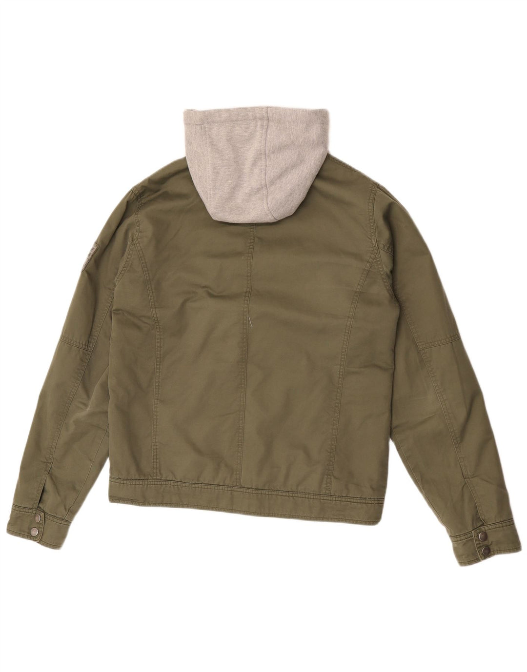 Guess Giacca utility con cappuccio grafico da uomo UK 38 Medium Khaki Colourblock