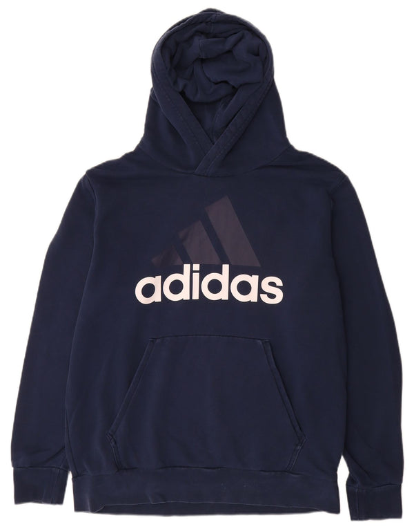 Felpa con cappuccio grafica da uomo Adidas Large blu navy