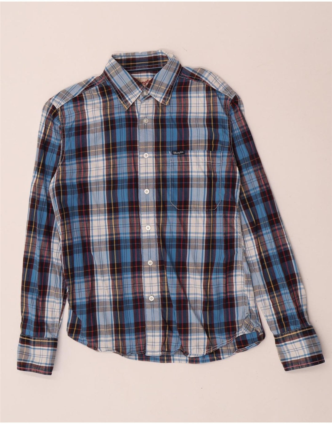 Camicia da uomo in flanella Wrangler a quadri blu medio