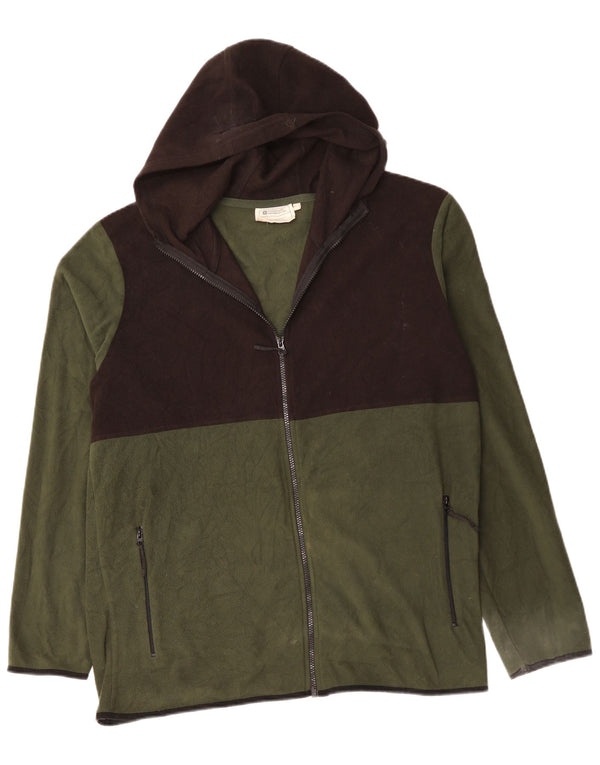 Giacca in pile con cappuccio da uomo Mountain Warehouse UK 44 2XL Colorblock kaki