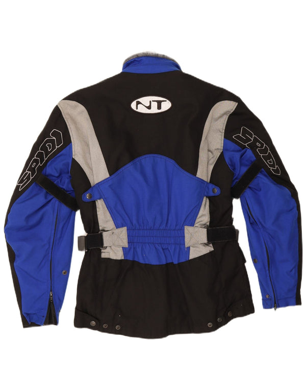 SPIDI Mens Biker Jacket UK 36 Small Black Colourblock Polyester