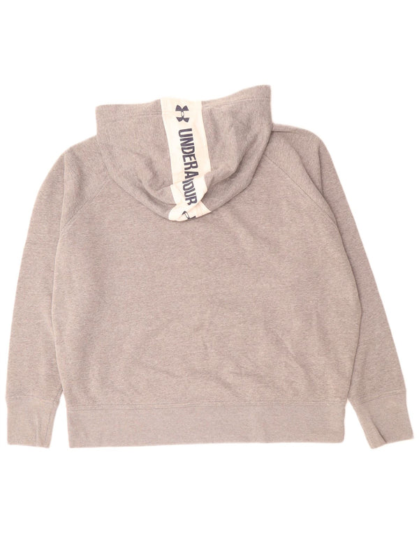 UNDER ARMOUR Maglione con cappuccio grafico da uomo con zip e collo color block grigio medio